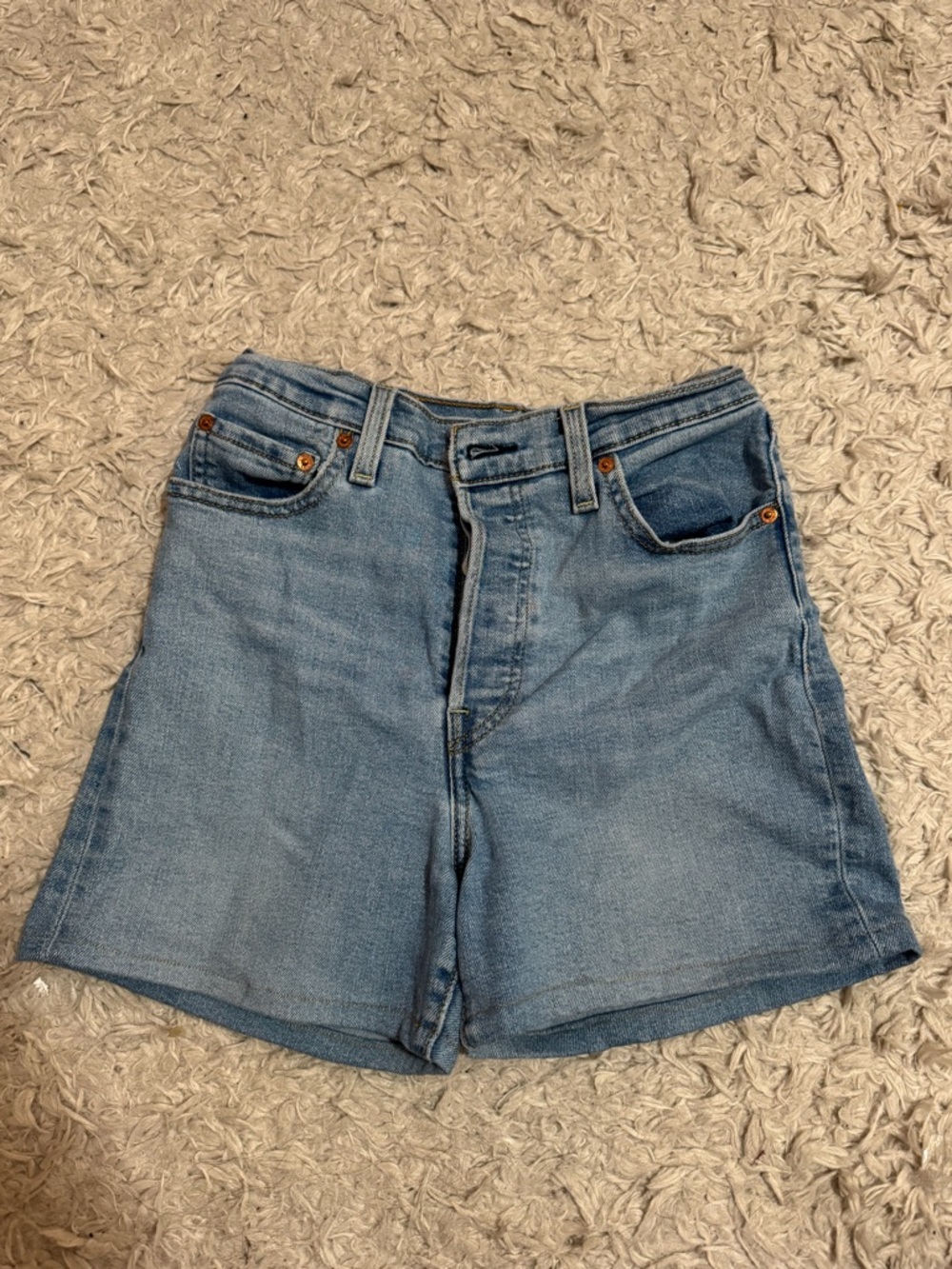 Levi's Light Blue High-Rise Denim Shorts
